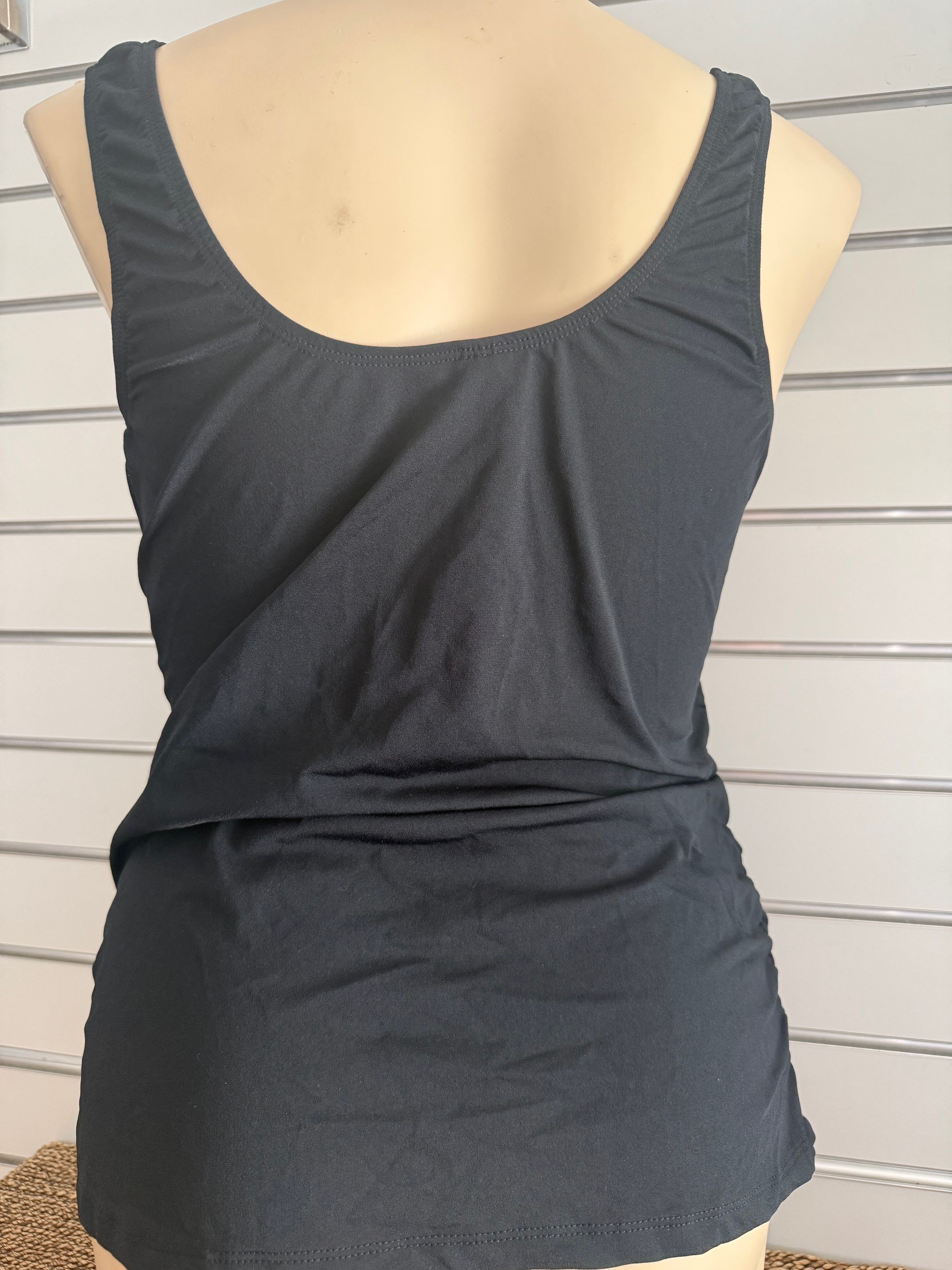 Gathered Top Chlorine Resistant - Black Size 20 & 24 (Worn over Swim Bra) (Copy)