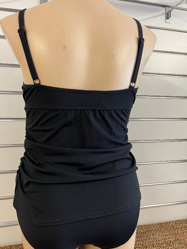 Tankini Bandeau with straps Chlorine Resistant - Black