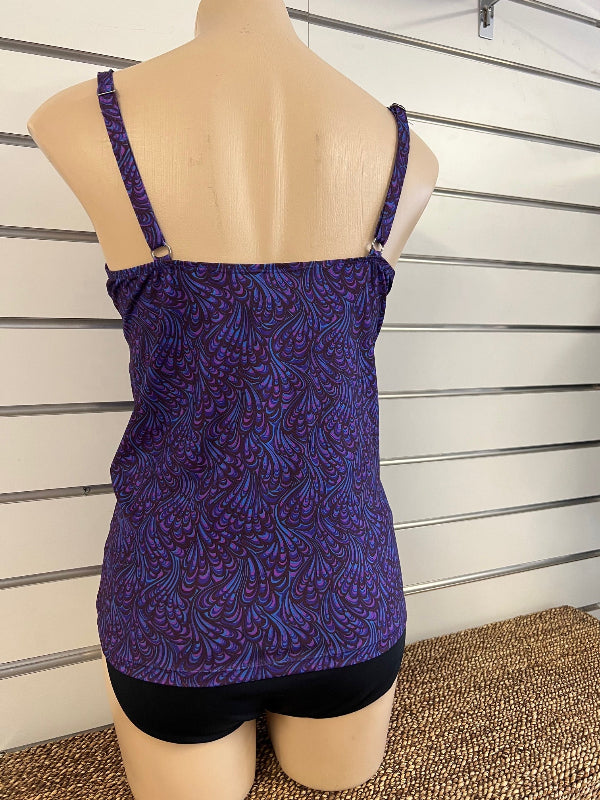 Womens Tankini Top Purple Print