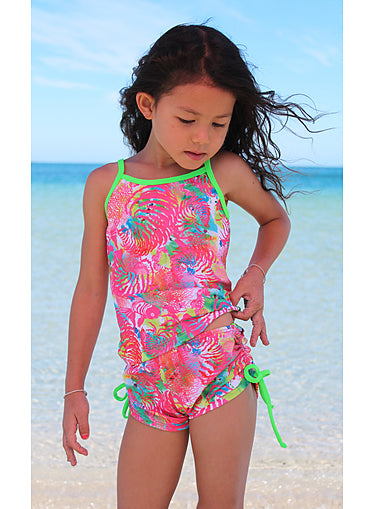 Girls Tankini Top - Chlorine Resistant - Fish Print Size 10