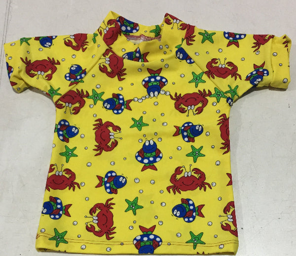 Baby's Rash Guard Yellow Sea Critters Print Chlorine Resistant