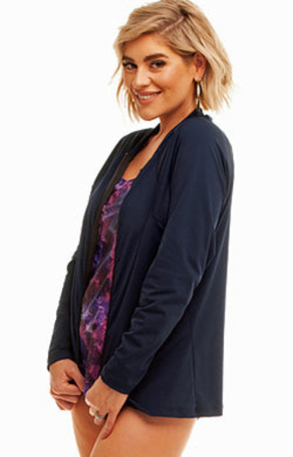 Chlorine Proof Short long sleeve zip front Rash Shirt