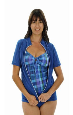 Zip Short Sleeve Rash - Chlorine Resistant SPF50+Z (5XL - 6XL)