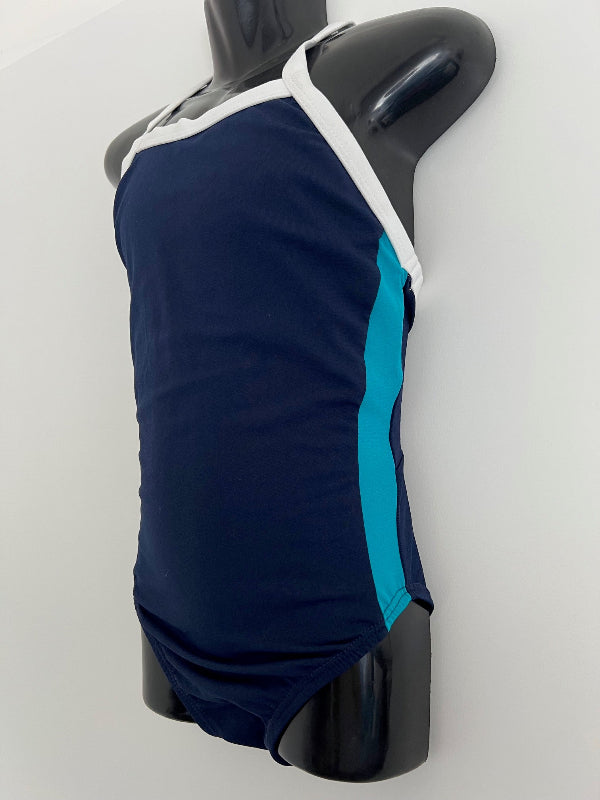 Girls One Piece Racing bather swimsuit- Chlorine Resistant - Navy