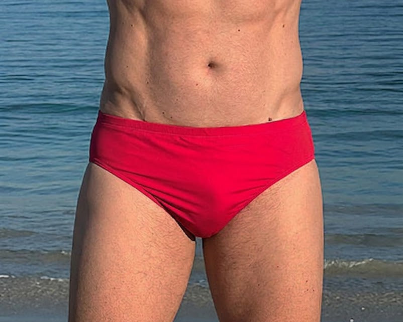 Mens Swim Briefs Chlorine Resistant Candy Red
