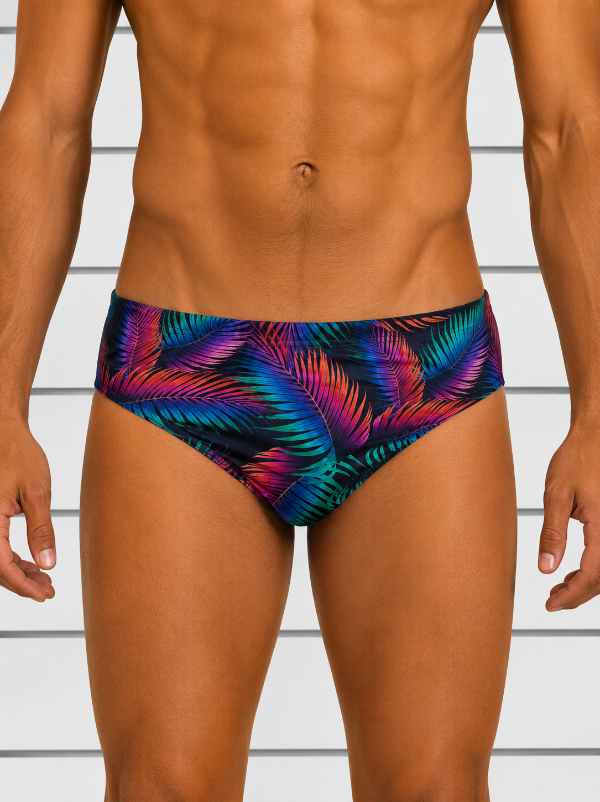 Mens Swim Briefs Miami Print
