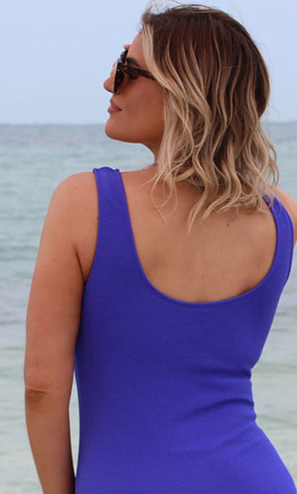 One Piece Classic Swimsuit - Lilac Textured Lycra