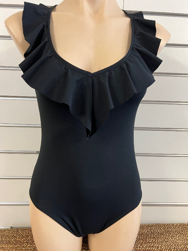 Frill Plunge Sleeveless One-Piece Swimwear
