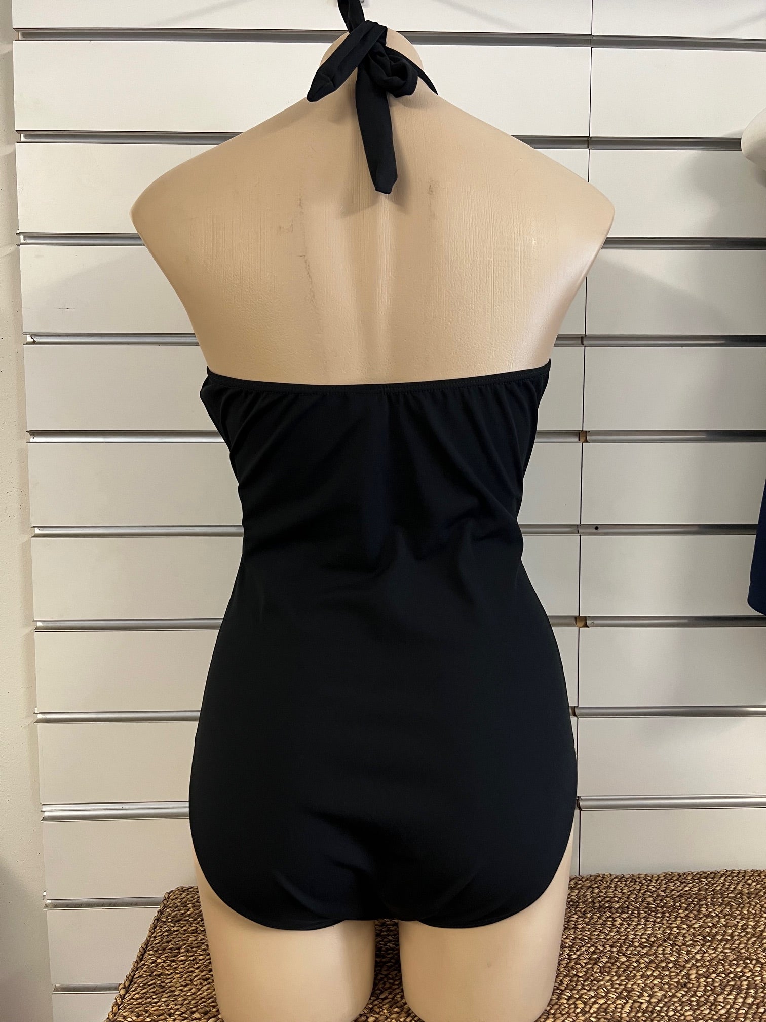 One Piece Halter Neck Swimsuit - Chlorine Resistant Black Size 14