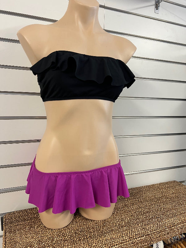 Black Frill Top and Pink Skirtini Briefs