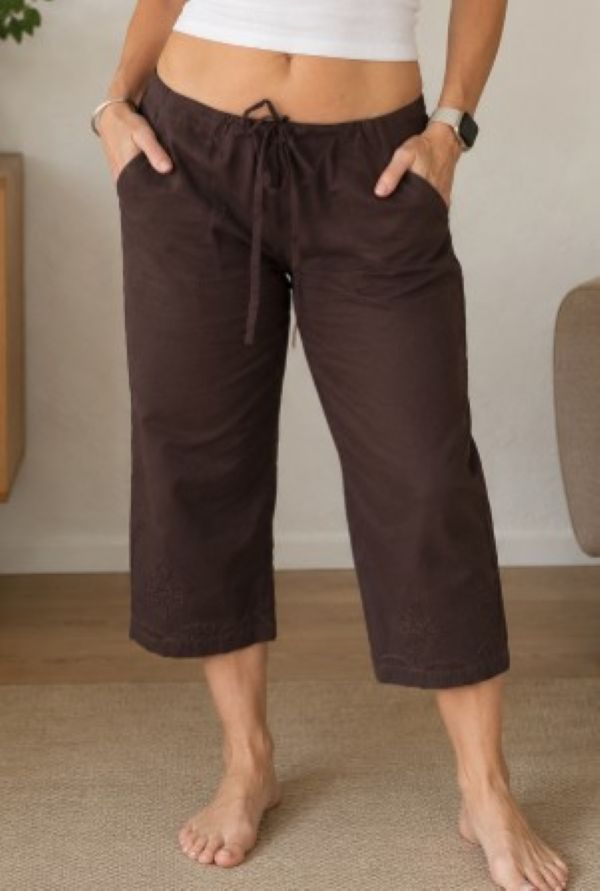 Resort cotton Pull on pants cocoa brown