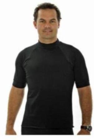 Mens Short Sleeve Rash Shirt - 5XL - 7XL Black