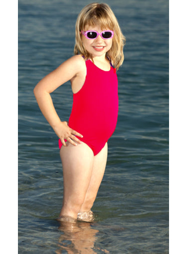 Girls One Piece Racing Swimsuit - Chlorine Resistant - Red