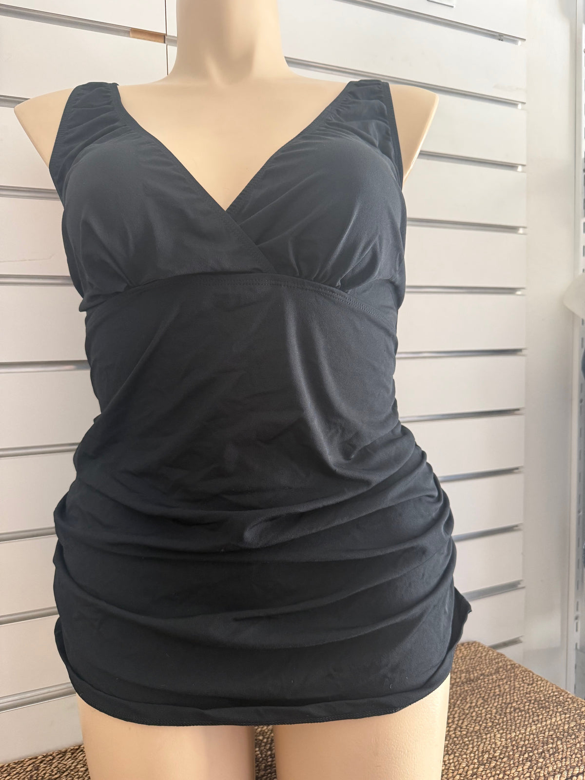 Gathered Top Chlorine Resistant - Black Size 20 & 24 (Worn over Swim Bra) (Copy)