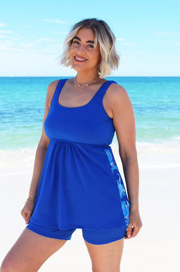 Women Blue Tankini Top