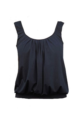 Tankini Top Blouson Chlorine Resistant - Black