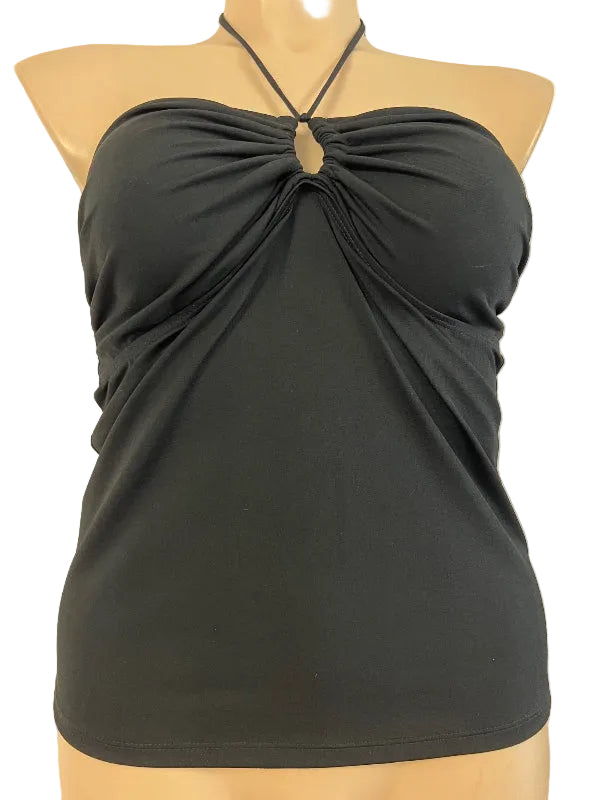 Womens Halter Swim Top Black