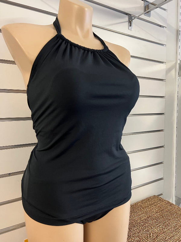 Tankini Swim Top Chlorine Resistant - Black Size 8
