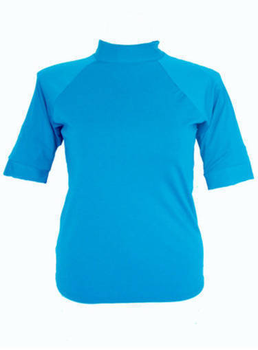 Women Short Sleeve Rash - Chlorine Resistant SPF50+ Sizes 2XL 3XL 4XL Cobalt