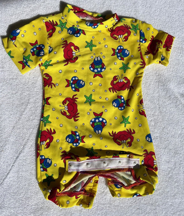Baby Sunsuit Yellow Sea Critter Printer