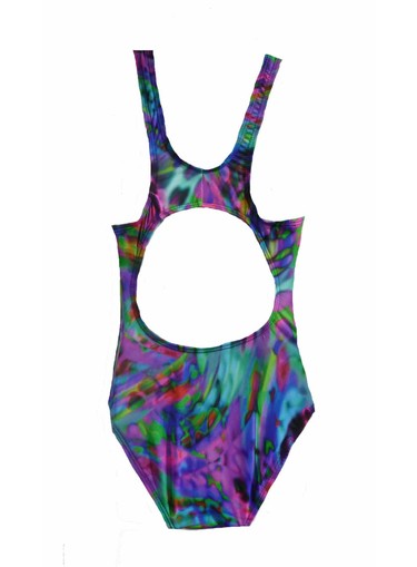 Girls One Piece Racing Swimsuit - Chlorine Resistant - Splash Print