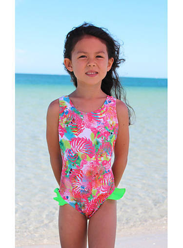 Girls Racer - Chlorine Resistant - Fish Print