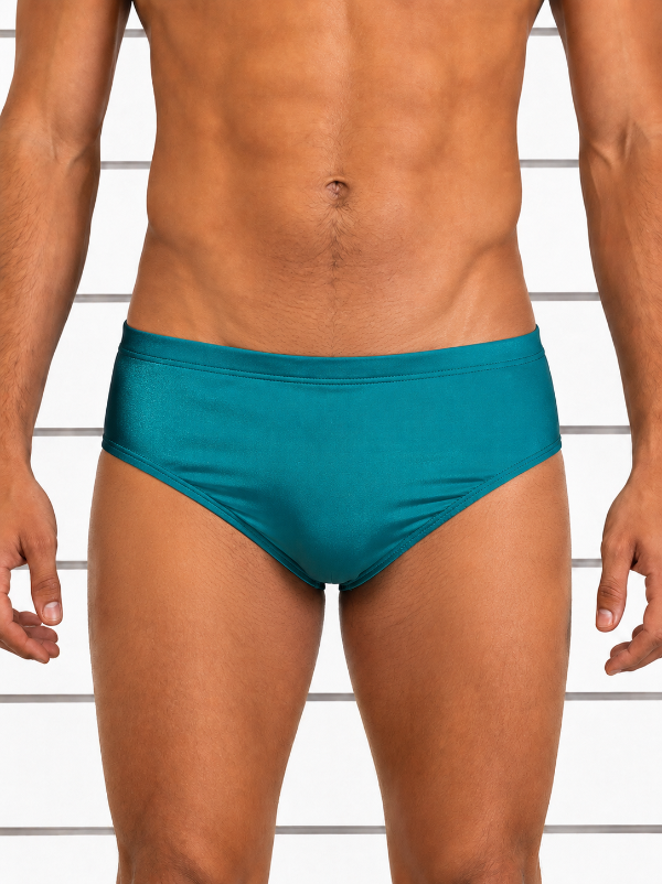 Mens Teal Swim Briefs Chlorine Resistat