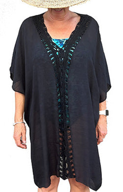 Kaftan with Centre Detail Black