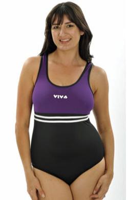 Viva One Piece Chlorine Resistant -  - Black with colour bodice