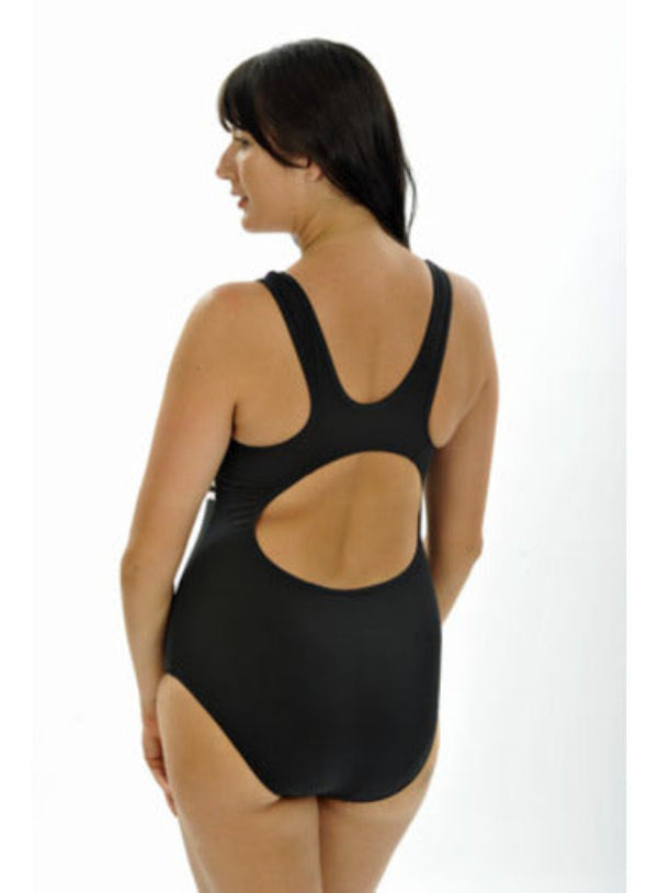 Woman One Piece Black Swimsuit back