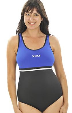 Viva One Piece Chlorine Resistant -  - Black with colour bodice