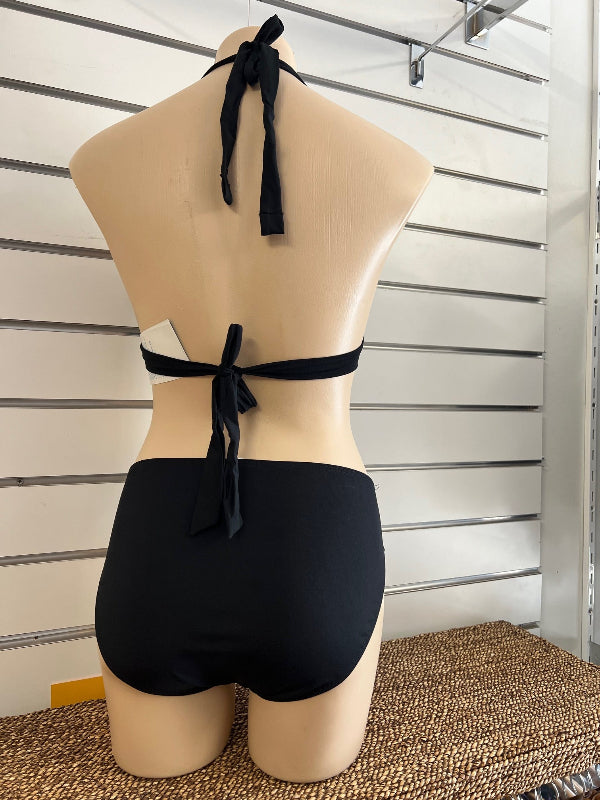 Black Halter Swim Bra with Buckle - Chlorine Resistant