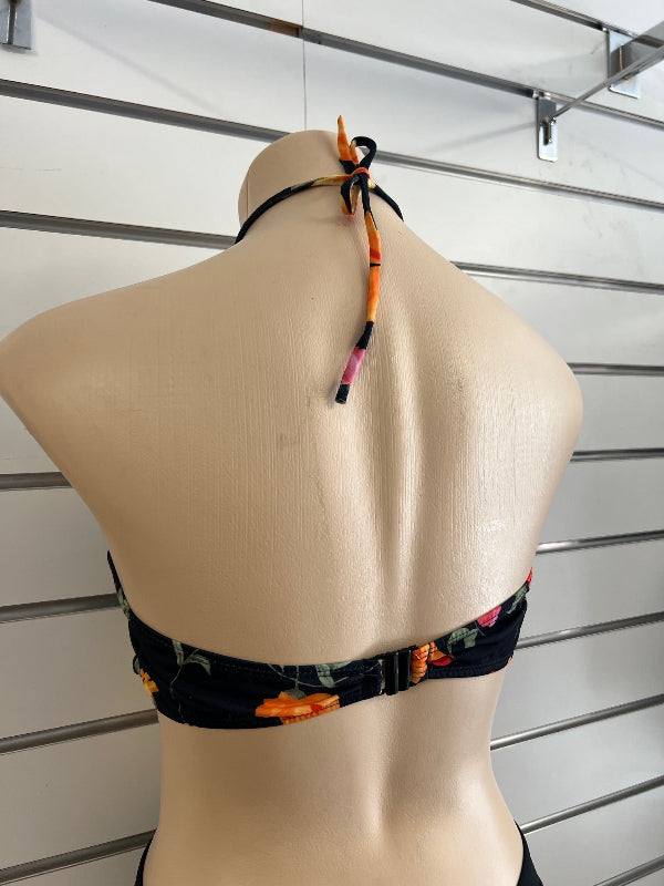Bow Swim Bikini Top - Chlorine Resistant - Maui Print Black/orange floral