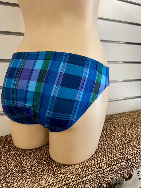 Swim Briefs Chlorine Resistant - Tartan Blue