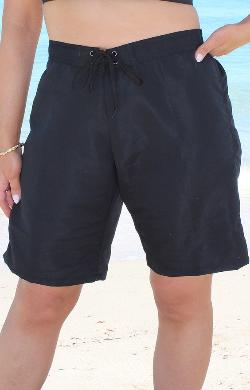 Long Boardshorts - Black Plus Size 26-32