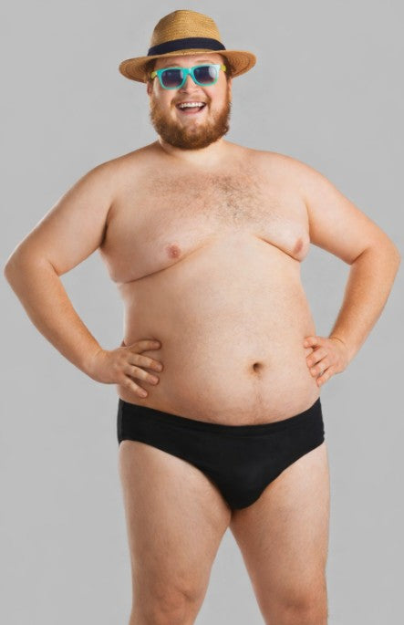 Mens Swim Brief Racer Chlorine Resistant - 5XL - 7XL Black