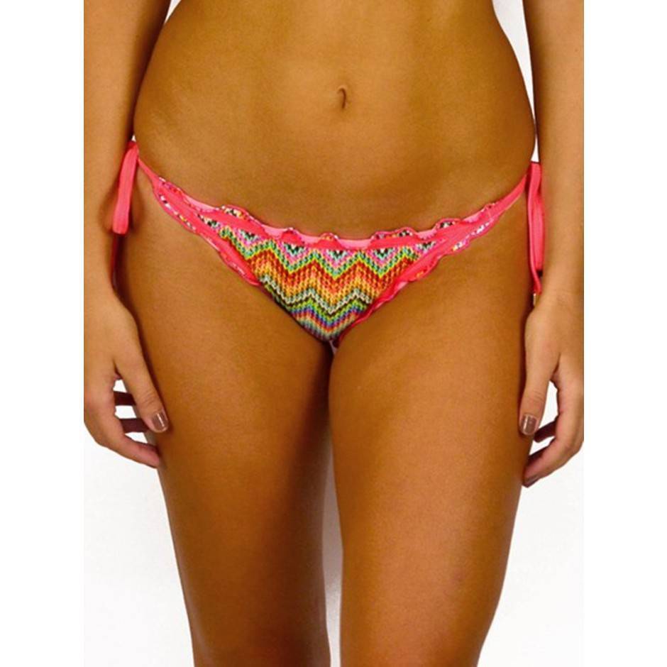 Baku Chevron Ruffle Tie Bikini Pant Sizes 10 & 12